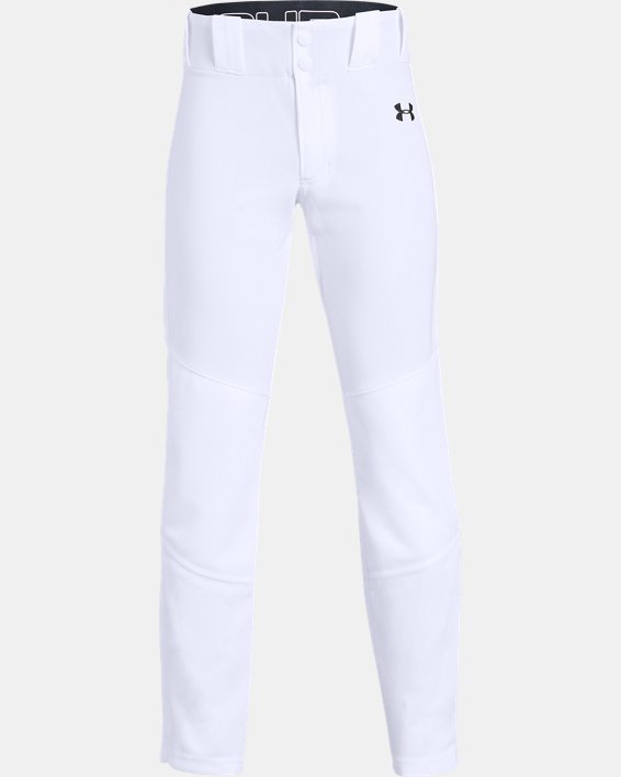 Boys' UA Ace Relaxed Baseball Pants, White, pdpMainDesktop image number 0